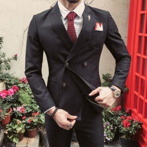 men with all-match western fit suit temperament S